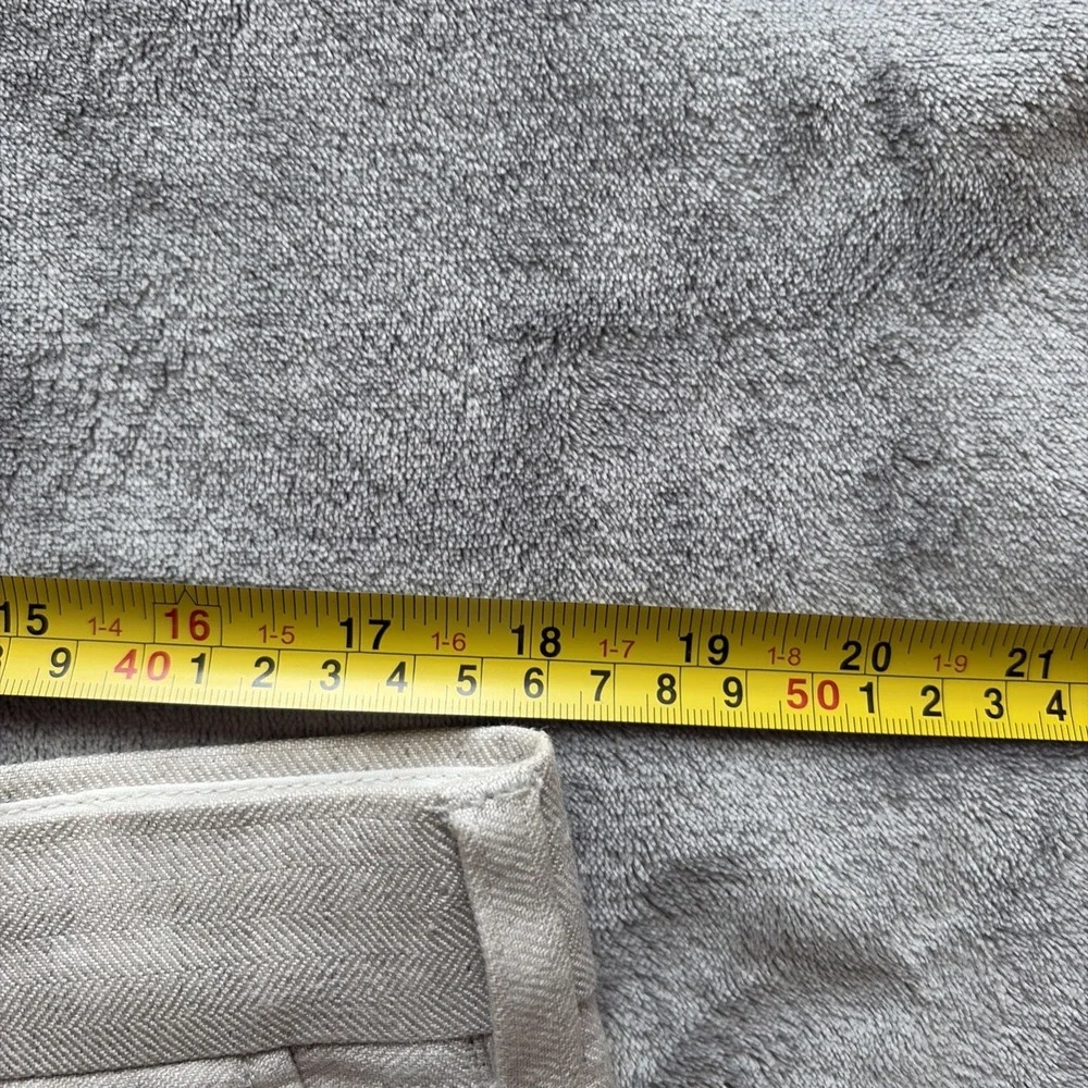 Cubavera Mens Linen Blend Beige Pants Size 36/32 (36x30) Pleated Front Zip Fly